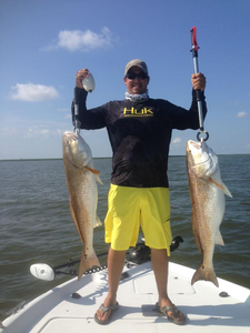 Redfish hooked on Venice, Louisiana's waters!